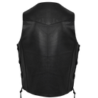 Vance VL915S Men's Black Ten Pocket Leather Vest - back view