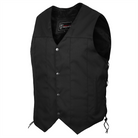 Vance Mens Black Textile Ten Pocket Motorcycle Vest-side