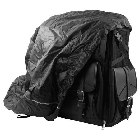 Vance VS348 Black Extra Large 2-Piece Motorcycle Travel Touring Sissy Bar Bag - front half
