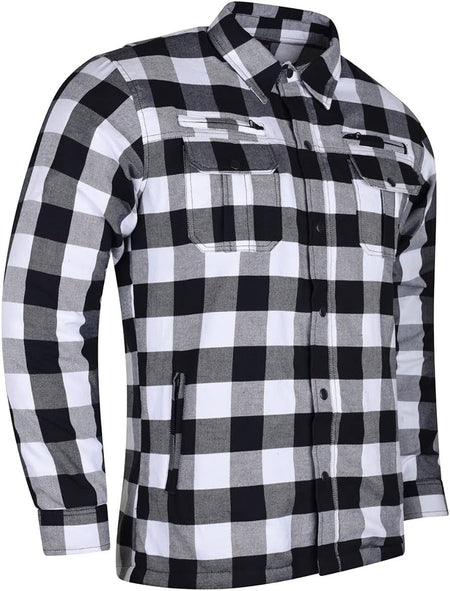 Vance Leathers USA's Riding Shirts W/Waterproof Zippers & C.E. Armor -  Black - White - Side
