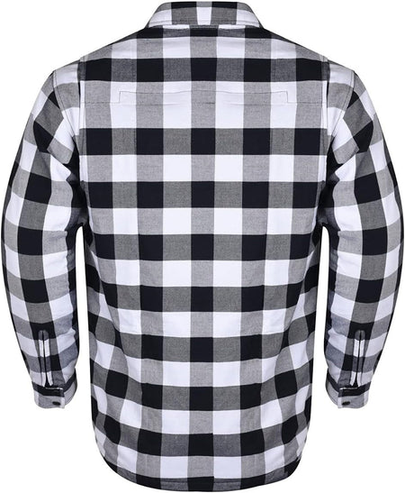 Vance Leathers USA's Riding Shirts W/Waterproof Zippers & C.E. Armor -  Black - White - Back