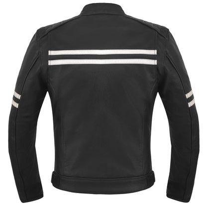 High Mileage HMM537 Mens Dual Conceal Carry Vented Sport Style Cowhide Leather Biker Motorcycle Riding Jacket - back
