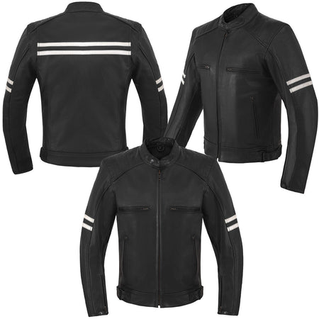 High Mileage HMM537 Mens Dual Conceal Carry Vented Sport Style Cowhide Leather Biker Motorcycle Riding Jacket - all