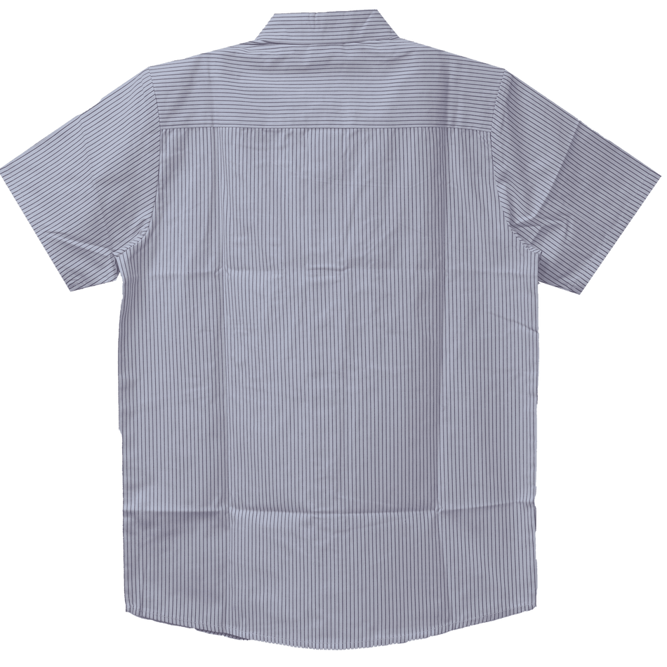 Vance-VB775WG-Mens-White-Work-Shirts-Grey-Strips-Rear-View