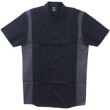 Vance Men's Button Front Garage Mechanics Shirt - Black/Grey