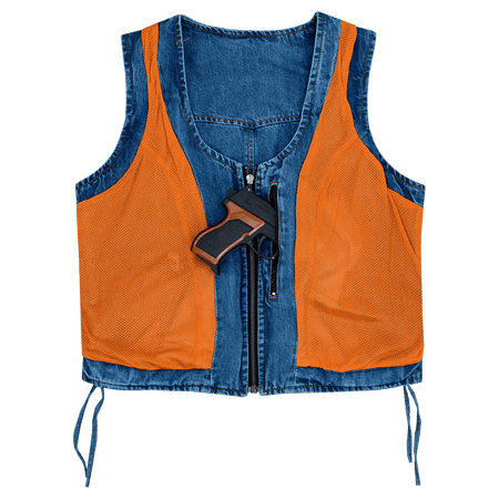 Vance-VB1042BL-Womens-Blue-Denim-V-Neck-Vest-Zipper-side-laces-Motorcycle-Vest-inner-side-view