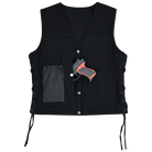 Vance-VB1045BK-Womens-Black-Denim-V-Neck-Vest-with-Snap-opening-&-side-laces-Motorcycle-inner-view