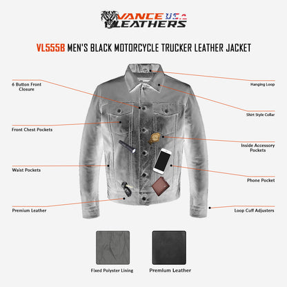 Vance-Leathers-VL555B-Mens-Black-Motorcycle-Trucker-Leather-Jacket-info-garphics