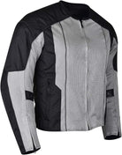 Advanced Vance VL1627 3-Season Mesh/Textile CE Armor Motorcycle Jacket - sliver/back