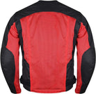 Advanced Vance VL1627 3-Season Mesh/Textile CE Armor Motorcycle Jacket - black/red - back view