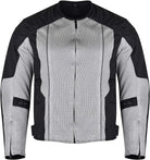 Advanced Vance VL1627 3-Season Mesh/Textile CE Armor Motorcycle Jacket - sliver/back - Front view