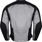 Advanced Vance VL1627 3-Season Mesh/Textile CE Armor Motorcycle Jacket - sliver/back - back view