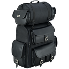 Vance VS1349B Black Large Deluxe Motorcycle Luggage Travel Touring Sissy Bar Bag - Main Image