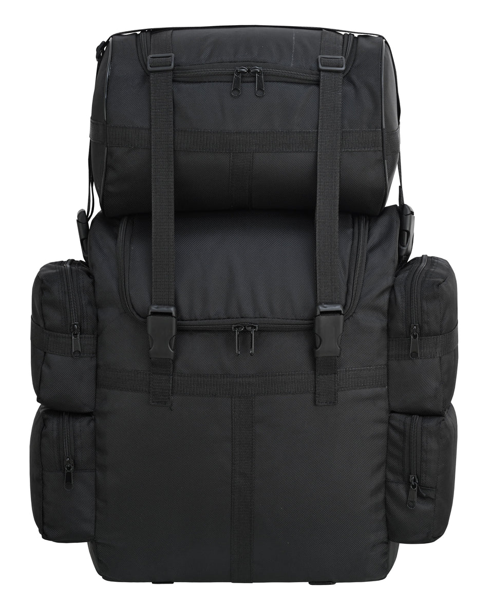 Vance VS322 Black Textile Medium Motorcycle Sissy Bar Bag with Rain Cover