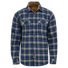 mens-keen-midnight-long-sleeve-plaid-button-down-casual-flannel-shirt-corduroy-collar-cuffs-front-view