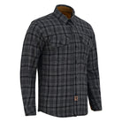 mens-dark-truffle-long-sleeve-plaid-button-down-casual-flannel-shirt-corduroy-collar-cuffs-main