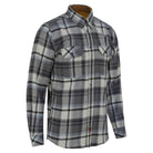 mens-charcoal-checkered-long-sleeve-plaid-button-down-casual-flannel-shirt-corduroy-collar-cuffs-main