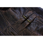 High Mileage HML1037VB Womens Vintage Brown Premium Cowhide Biker Motorcycle Leather Vest With Buckles - detail