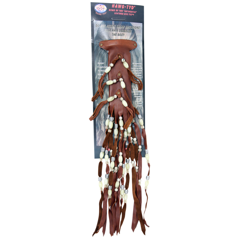 HTCream "Hawg Tyd" The Authentic Leather Hair TYS - Cream Beads
