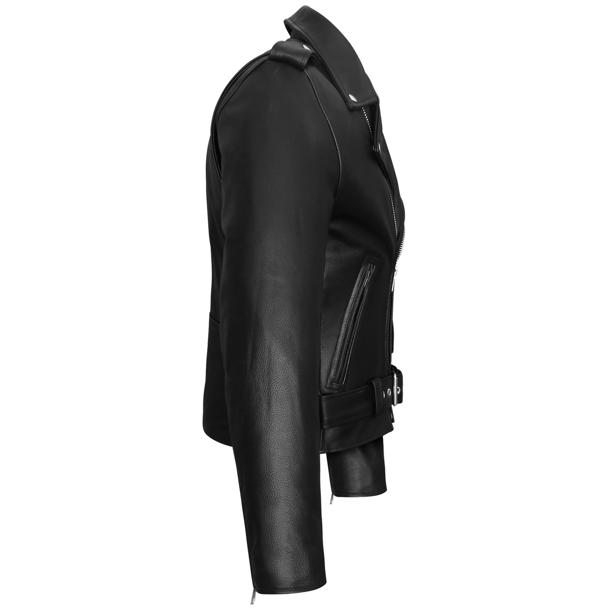 Vance VL516 Black Classic Motorcycle Leather Biker Jacket-Side