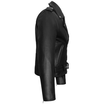Vance VL516 Black Classic Motorcycle Leather Biker Jacket-Side