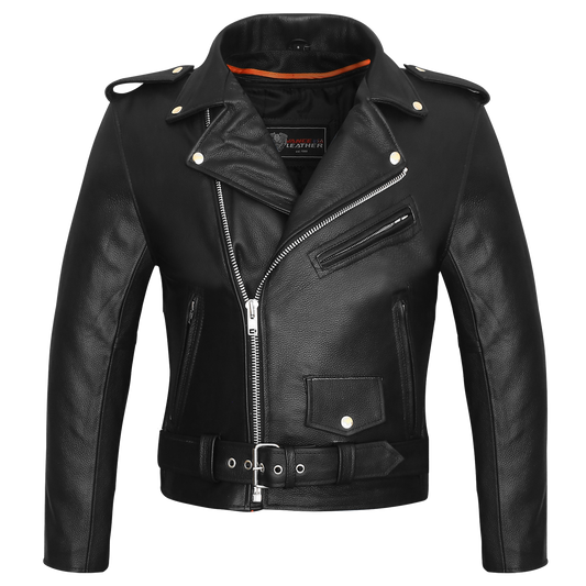 Vance VL516 Black Classic Motorcycle Leather Biker Jacket-Main