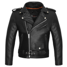 Vance-Black Classic Motorcycle Leather Biker Jacket-main
