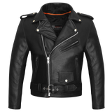 Vance-Black Classic Motorcycle Leather Biker Jacket-main