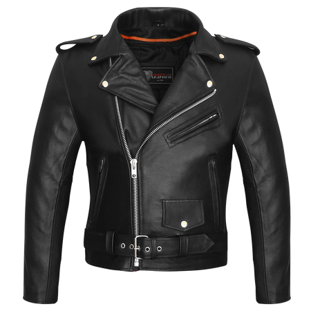 Vance-Black Classic Motorcycle Leather Biker Jacket-main