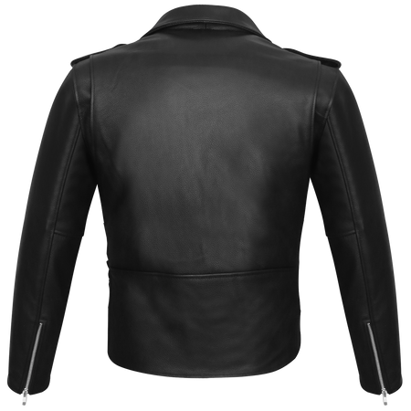 Vance-Black Classic Motorcycle Leather Biker Jacket-back-image