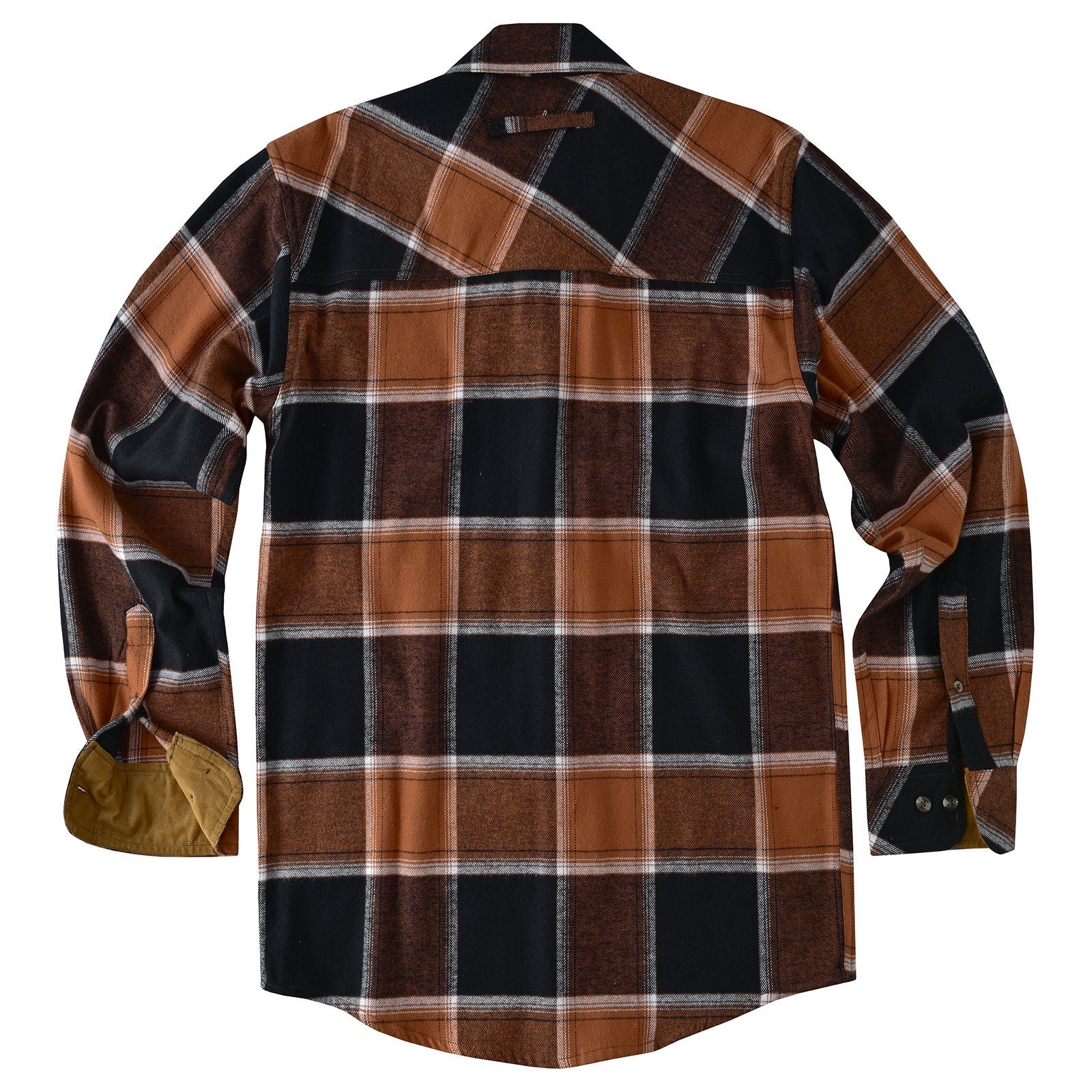 Men's Ironwood Long Sleeve Plaid Button Down Casual Flannel Shirt - Flat Back
