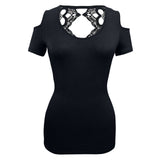 VB021/VB121 - Ladies Half Sleeve Shirts Lace back and shoulder cutoffs