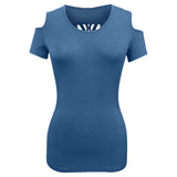 VB024/VB124 - Ladies Half Sleeve Shoulder Cutoffs Shirts Sugar Skull Lace Design on back