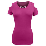 VB024/VB124 - Ladies Half Sleeve Shoulder Cutoffs Shirts Sugar Skull Lace Design on back