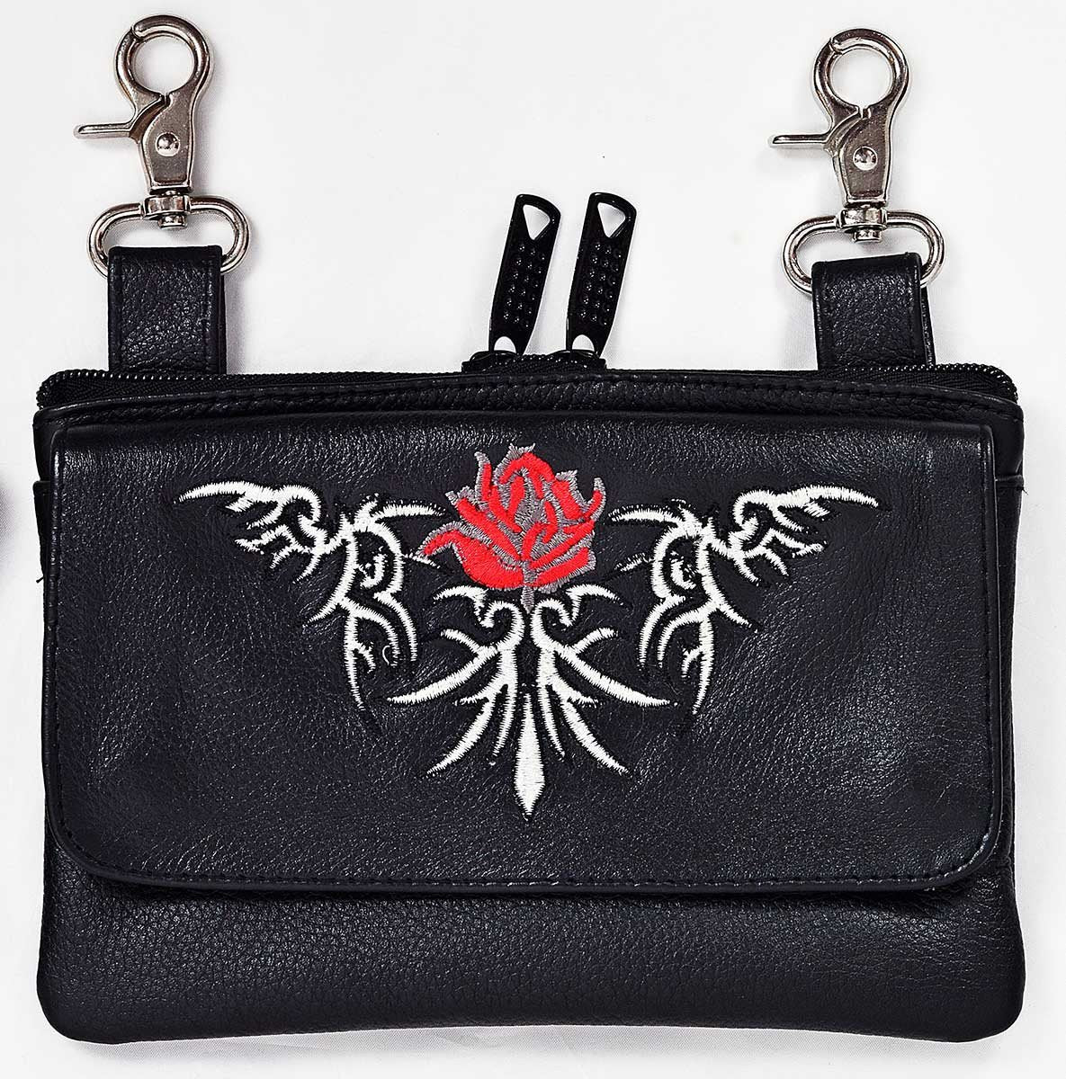 Vance Leather's Premium Leather Purses Ladies Belt Loop Purse 7.5x5 Rose Designs