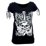 VB018 Do Or Die - Ladies Do Or Die Black Tank with Laced Shoulder