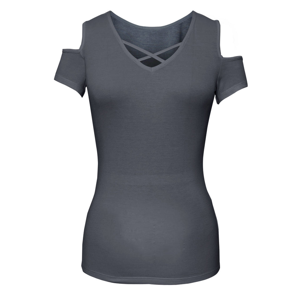 VB026/VB126 - Ladies Half Sleeve Shoulder cutoffs Shirts