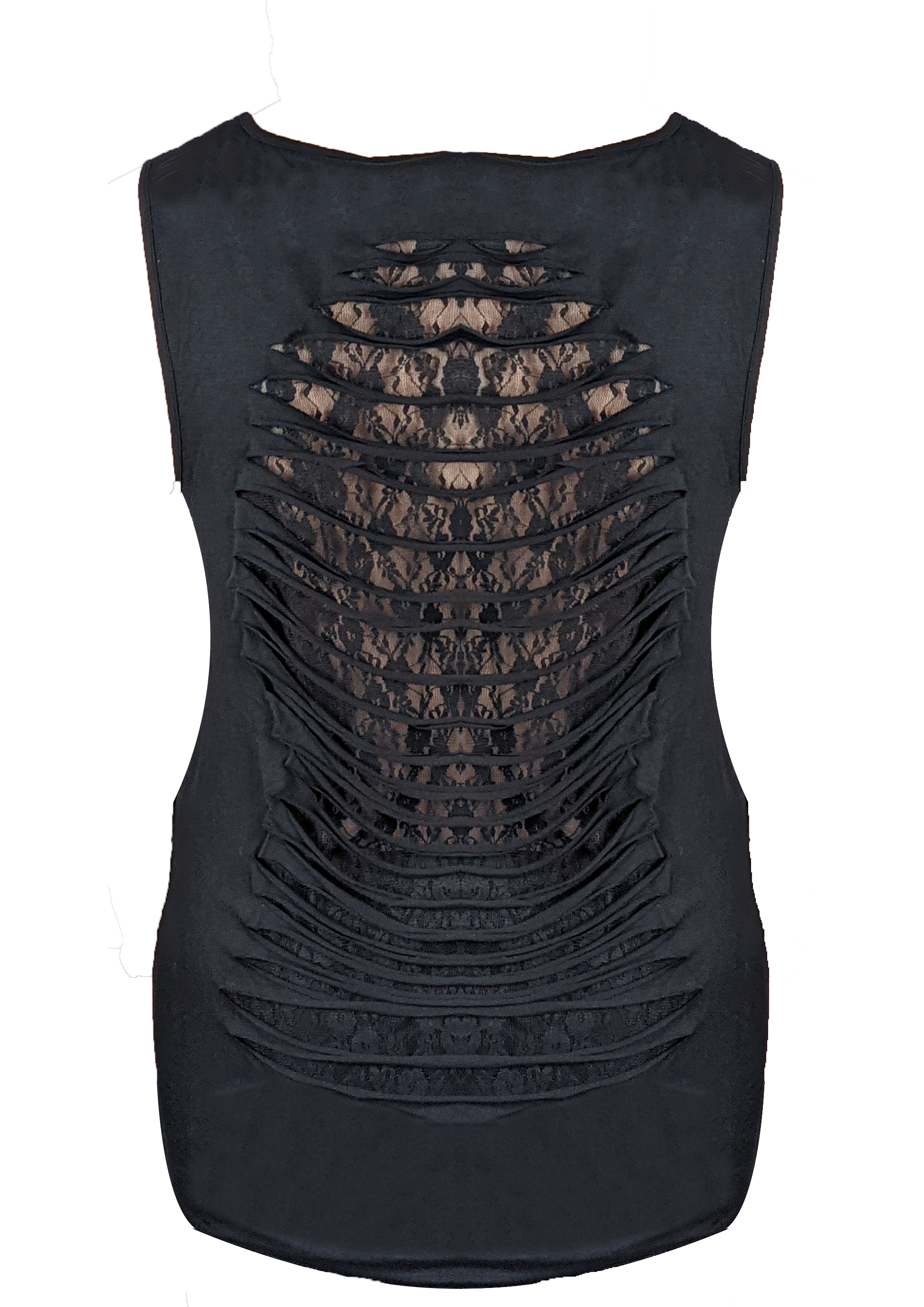 VB032/VB132 - Ladies Shredded Back Tank top with Laces