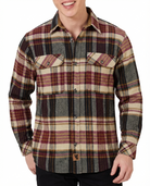 Men's Cedarwood Plaid Long Sleeve Plaid Button Down Casual Flannel Shirt