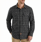 Men's Dark Truffle Long Sleeve Plaid Button Down Casual Flannel Shirt