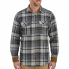 Men's Charcoal Checkered Long Sleeve Plaid Button Down Casual Flannel Shirt