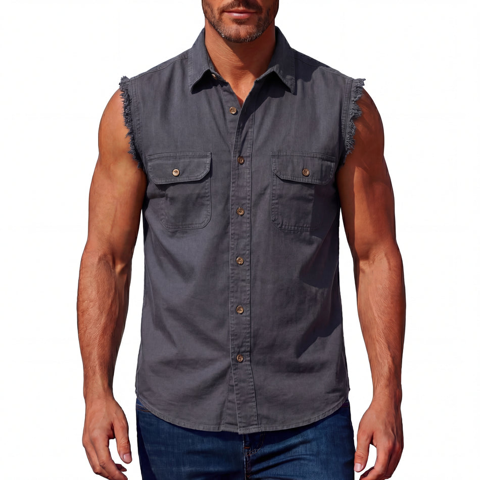 VB710 - Mens Cutoffs Charcoal Shirt