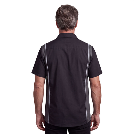  Men's Work Shirts Black with Grey sides - back