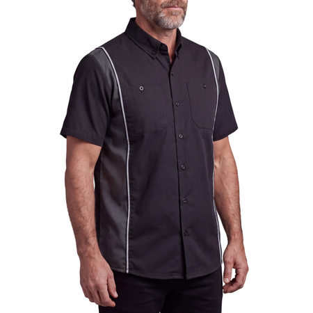  Men's Work Shirts Black with Grey sides - side