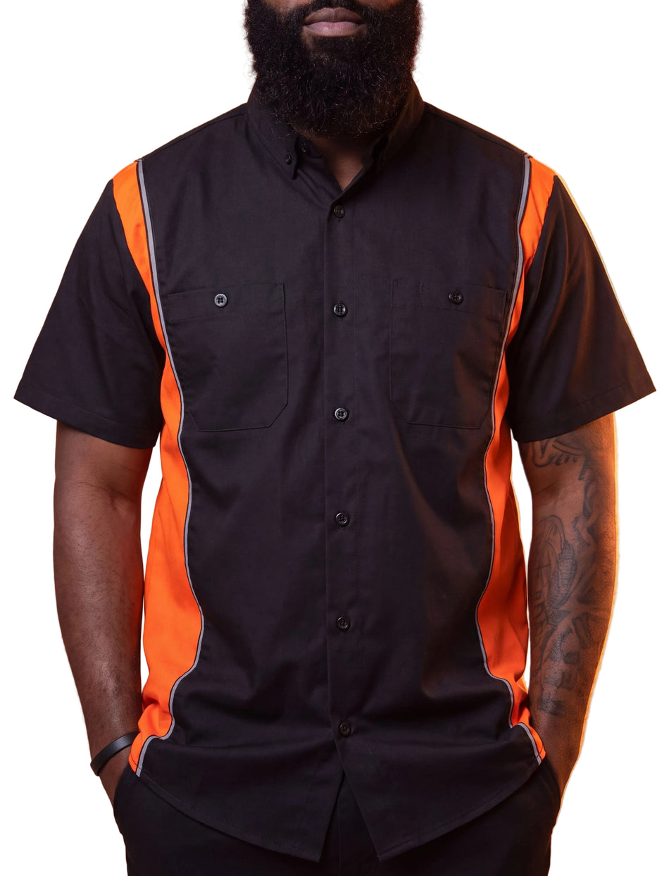 VB771BO - Vance Men's Button Front Garage Mechanics Shirt