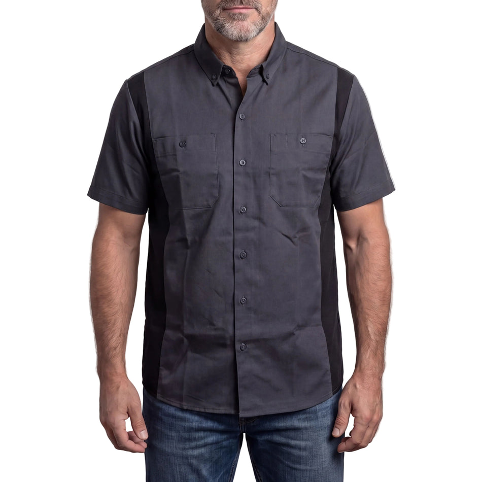 VB771GB - Men's Work Shirts Grey with Black Sides