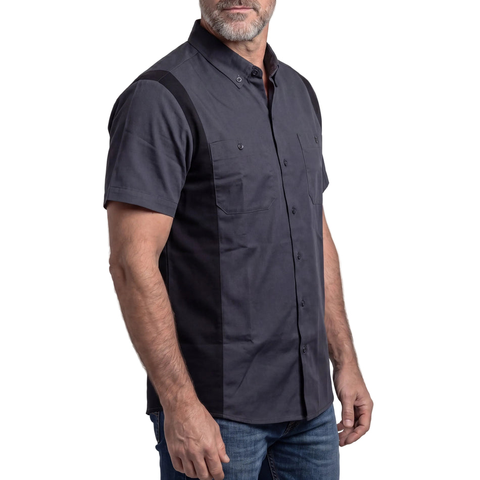 VB771GB - Men's Work Shirts Grey with Black Sides