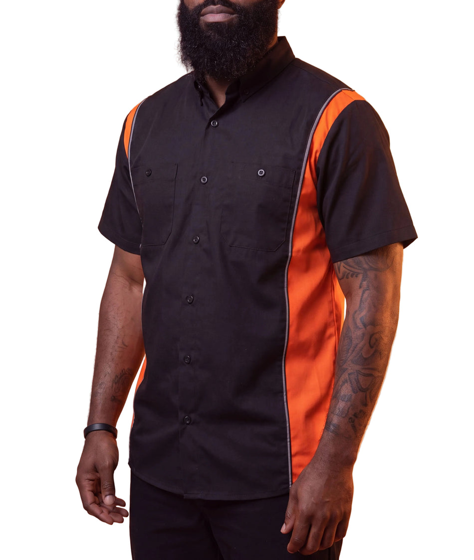 VB771BO - Vance Men's Button Front Garage Mechanics Shirt