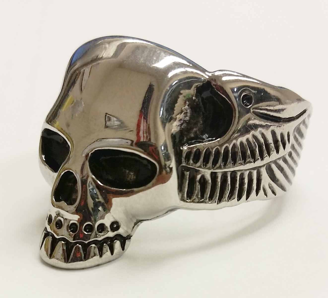 VJ1039 STAINLESS STEEL MEN'S LIFE AFTER DEATH RING