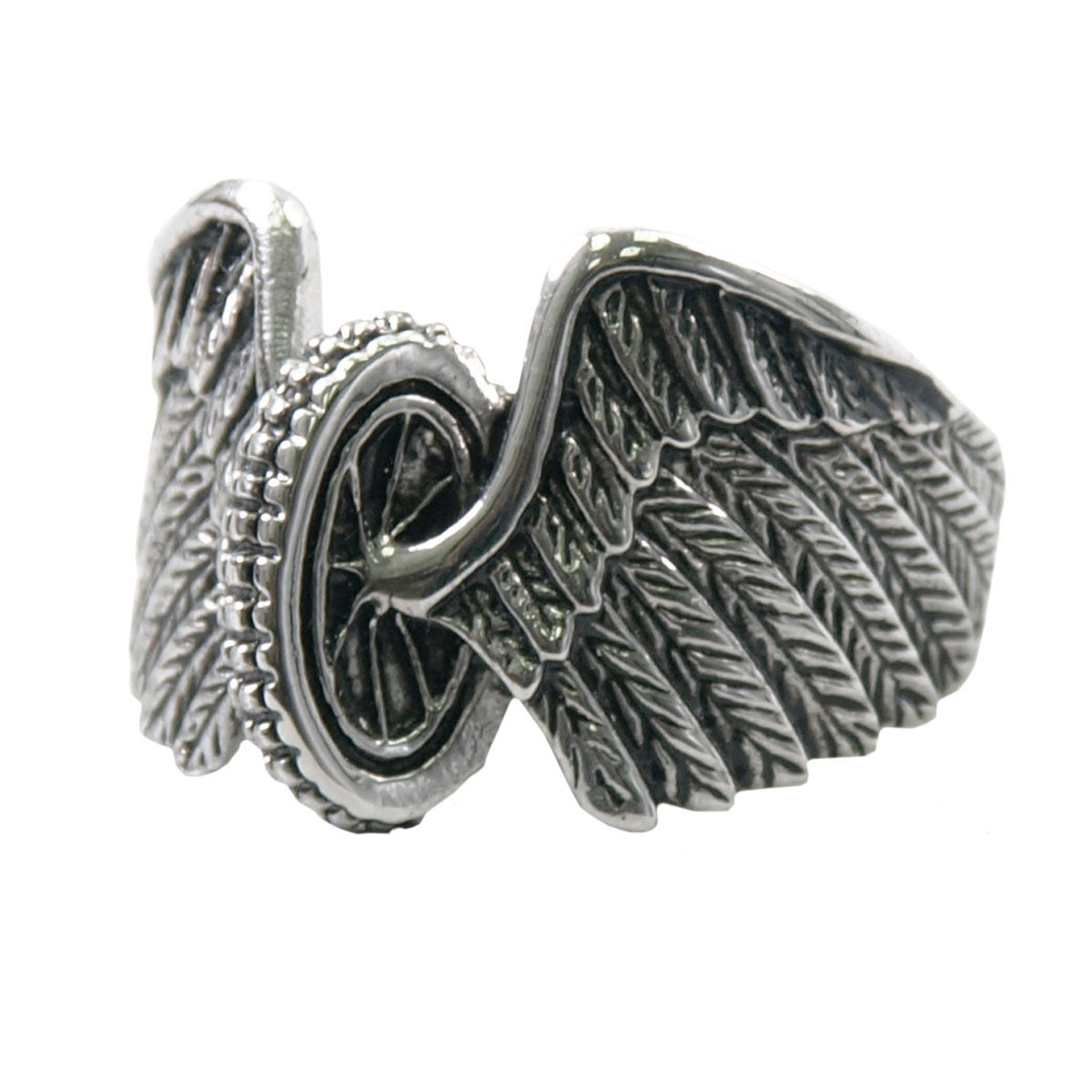 Stainless Steel Men's Winged Wheel Ring